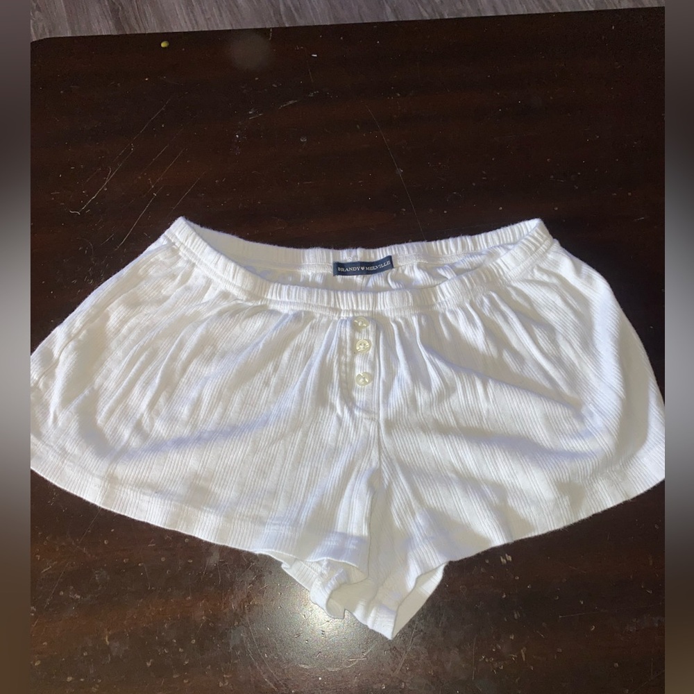 brandy melville white boy shorts knit material
